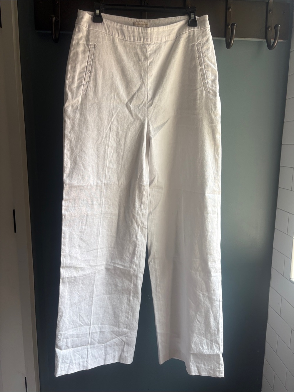 Ann Mashburn White wide-Leg Pants, 8